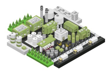 Modern şehrin vektör illüstrasyonu