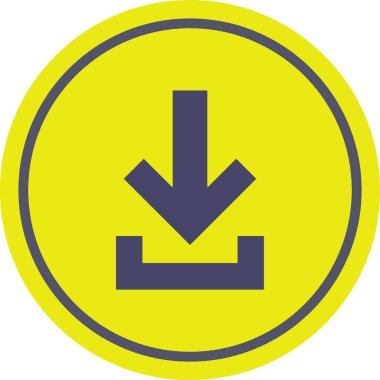 aşağı ok sol yuvarlak ok düz vektör simgesi