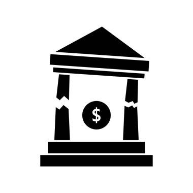 Para vektör illüstrasyonlu banka binası