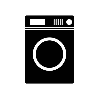 çamaşır makinesi simgesi. Düz tasarım