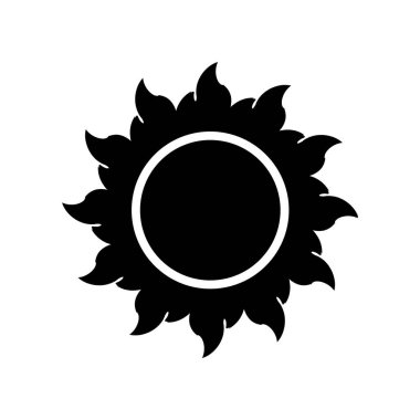 İzole güneş simgesi. Yaz konsepti. Vektör çizim tasarım