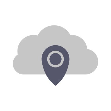 Bulut bilgi işlem düz vektör çizim.