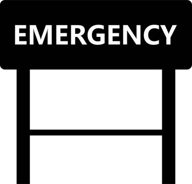 Soyut arkaplanda acil durum simgesi izole edildi