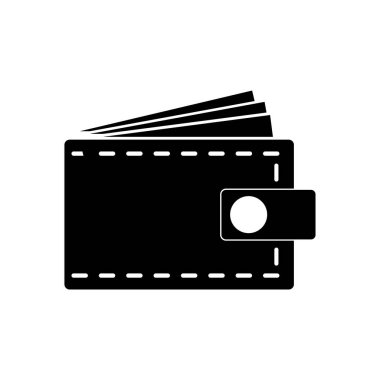 Cüzdan simgesi vektörü web ve mobil uygulama tasarımı için beyaz arkaplanda izole edilmiş, Cüzdan logosu konsepti