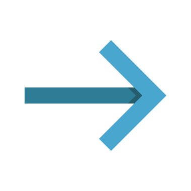 Sol ok vektör simgesi. stilde düz çizgi, kobalt rengi, yuvarlak arkaplan, beyaz arkaplan.