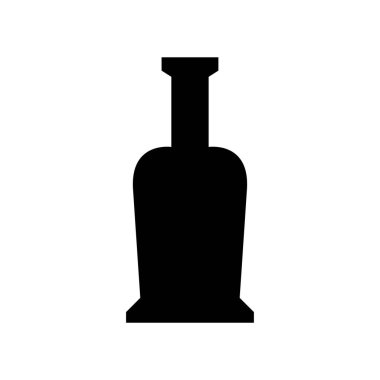 Şarap şişesi simge vektör web ve mobil uygulaması tasarımı, şarap şişesi logo kavramı için izole üzerinde beyaz arka plan