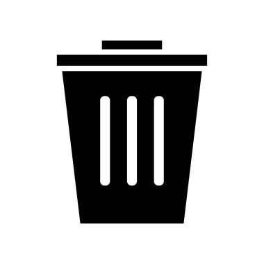 Çöp kutusu simgesi. Web için basit çöp kutusu vektör simgesi çizimi