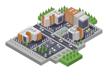 vektör izometrik şehir sokağı