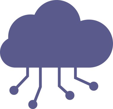 Bulut Hesaplama. Web simgesi basit illüstrasyon