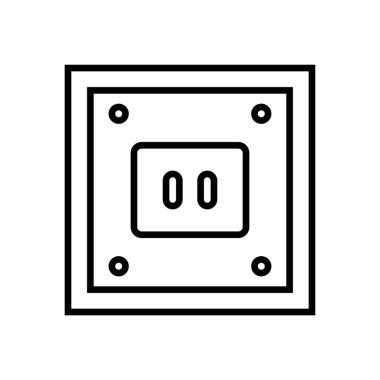 güç soketi simgesi vektörü beyaz arkaplanda izole, güç soketi şeffaf işareti, çizgi işareti