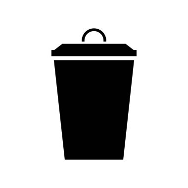 Çöp kutusu simgesi, vektör illüstrasyonu