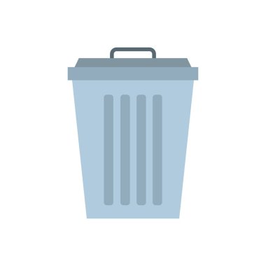 Çöp kutusu simgesi beyaz arkaplanda izole edildi. vektör illüstrasyonu