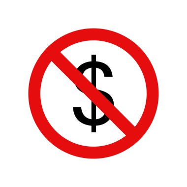 Dolar ikon değil. Düz stil. vektör illüstrasyonu