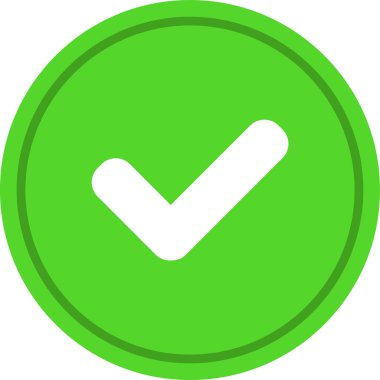 işaret vektör simgesini kontrol et. Düz vektör sembolü. Beyaz arkaplanda yeşil renkli işaret simgesini işaretle.