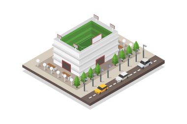 Bir stadyumun vektör izometrik çizimi