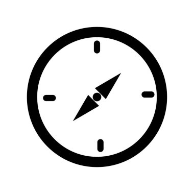 Beyaz arka plan üzerinde pusula işareti izole pusula simgesini vektör,