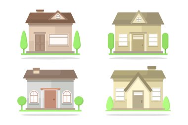 Bir sürü farklı ev. vektör illüstrasyonu