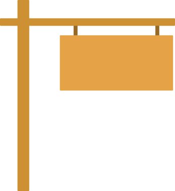 Tahta bir işaretin vektör illüstrasyonu