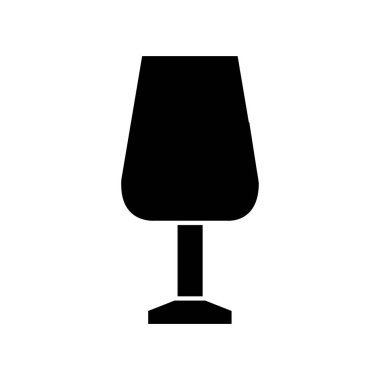 Cam simge vektörü beyaz arkaplanda izole edildi, cam şeffaf işaret, siyah ve şeffaf elementler, doldurulmuş biçim