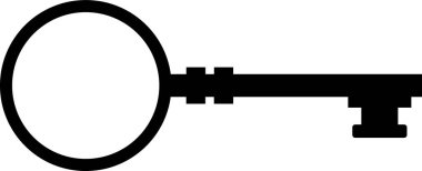 Siyah arkaplanda anahtar simge vektörü