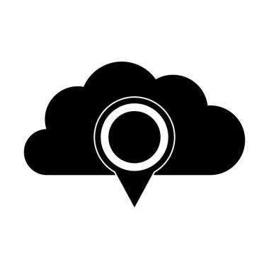 Bulut simgesi olan harita iğnesi