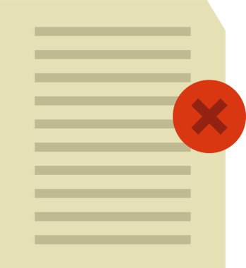 kırmızı işaret simgesine sahip belge. düz vektör tasarımı çizimi.