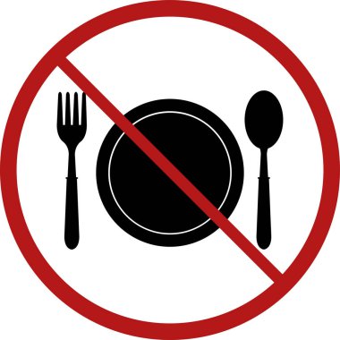 Tabakta yemek yok, vektör çizimi