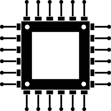 İşlemci simgesi, vektör illüstrasyonu