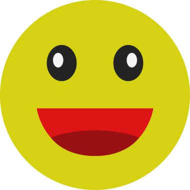 Smiley simgesi, vektör illüstrasyonu beyaz arkaplanda izole edildi
