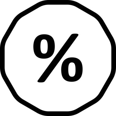 Taslak biçiminde indirim yüzdesi simgesi