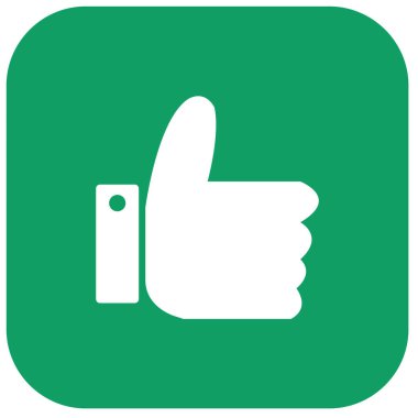 vektör simgesini parmakla. resim biçimi, yuvarlak kare düğmesi içinde yeşil ve yeşil renkli bir düz simge sembolüdür..