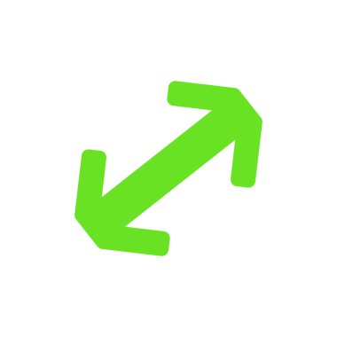 Ok aşağı simge yeşil renk. vektör illüstrasyonu.