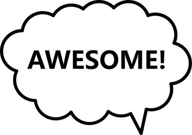 Beyaz arka planda harika bir kelime. vektör