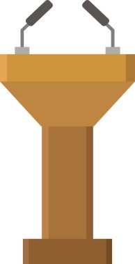 Beyaz arkaplanı olan bir podyumun vektör illüstrasyonu