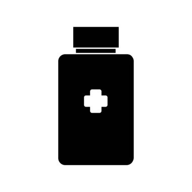 İlaç şişesi simgesinin vektör illüstrasyonu