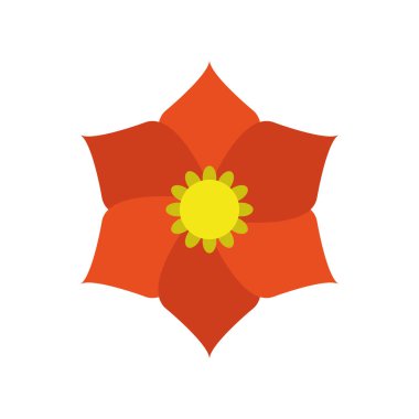 kırmızı çiçek süslemesi izole edilmiş simge