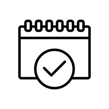 Takvim simgesi vektörü beyaz arkaplanda izole edildi, takvim işareti, imza ve sembol