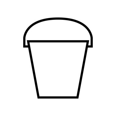 Çöp kutusu simgesi. İnce çizgi tasarımı. vektör illüstrasyonu.