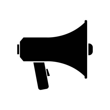 Beyaz arkaplanda megafon simgesi, vektör