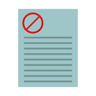 kırmızı işaretli belgenin düz vektör tasarımı.