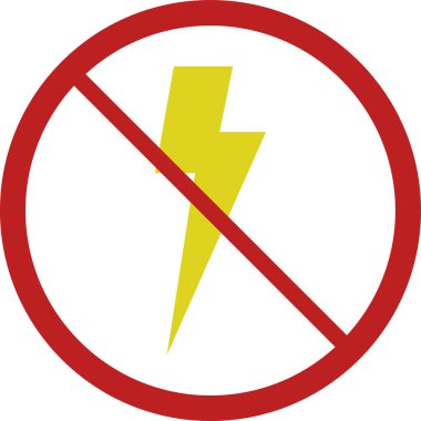 Elektrik simgesi yok, vektör illüstrasyon tasarımı
