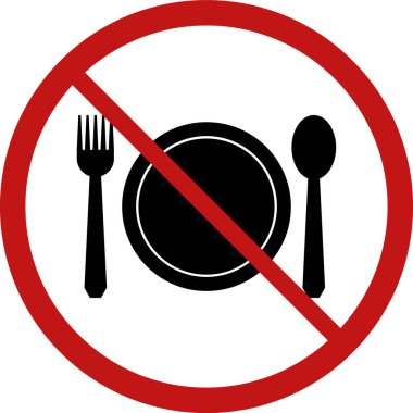 Yemek işareti yok, vektör çizimi yok, yemek yok.