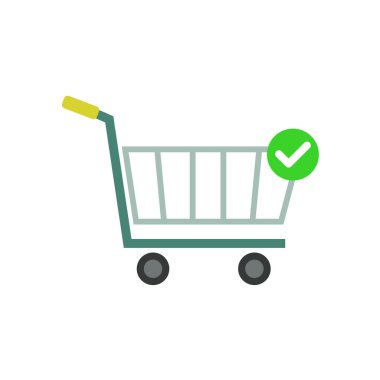 Alışveriş arabasının düz simgesi