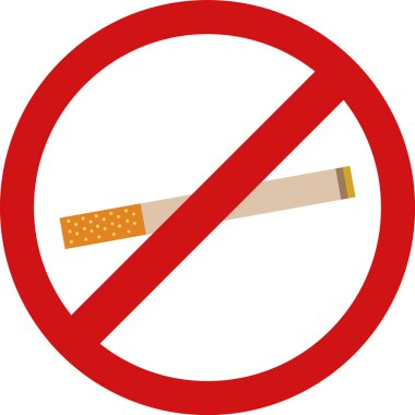 Sigara içilmiyor. Düz çizim. vektör