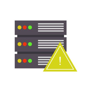 veri merkezi simgesi. Beyaz arkaplanda izole edilmiş veri merkezi vektör simgesinin düz çizimi