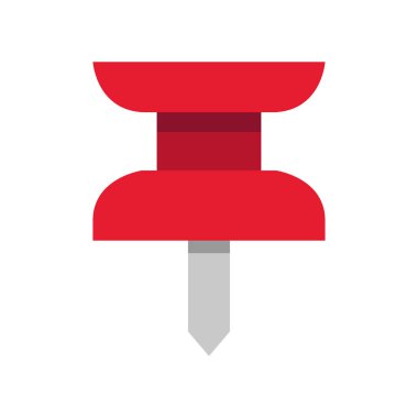 vektör kırmızı ve gri renkli ataç simgesi