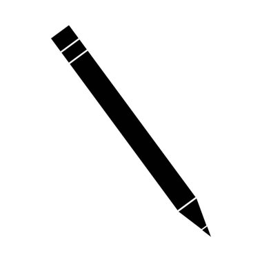 Kalem vektör simgesi. Siyah vektör simgesi beyaz arkaplan grafiğinde izole edildi.