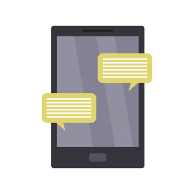 Smartphone ile sohbet kabarcık vektör çizim grafik tasarım