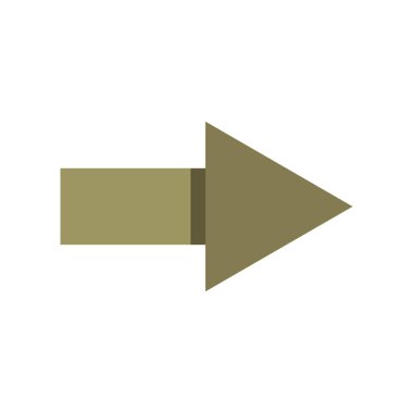 Doğru yön işareti. Vektör. Düz simge. yumuşak kahverengi illüstrasyon. beyaz arkaplanda beyaz cisim.