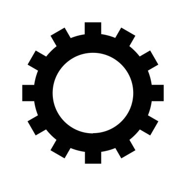 Beyaz arkaplanda vites simgesi. düz dizayn.